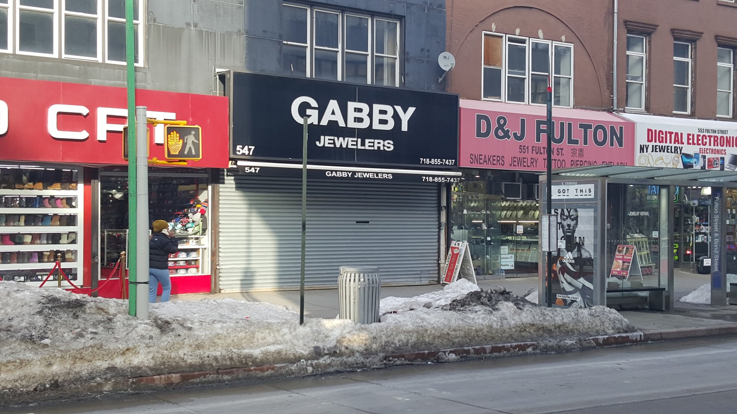 Small commercial tenants along the street in Brooklyn.