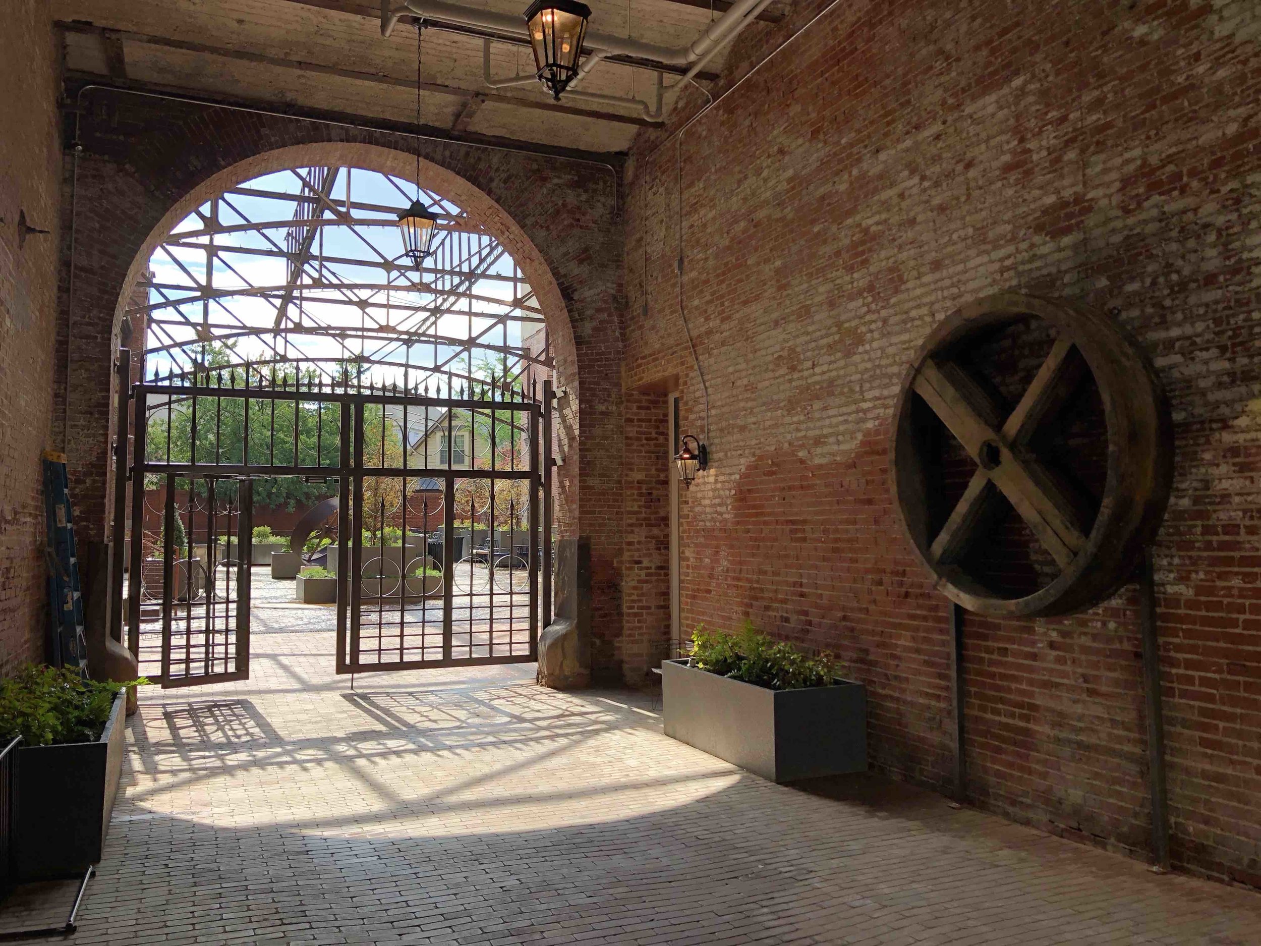 A look into the courtyard of the renovated Tennessee Brewery in Memphis.