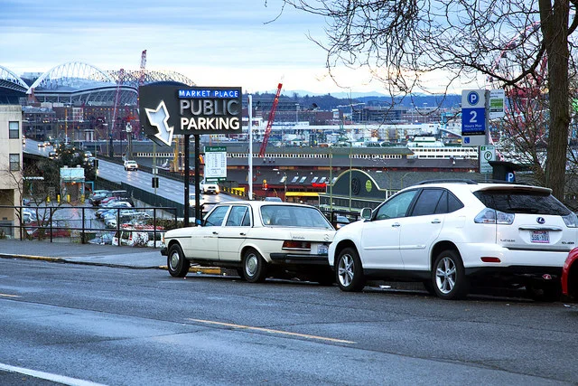 Parking in Seattle, where parking spaces outnumber residents more than 2 to 1. Source: Daniel Foster via Flickr. Creative Commons license.