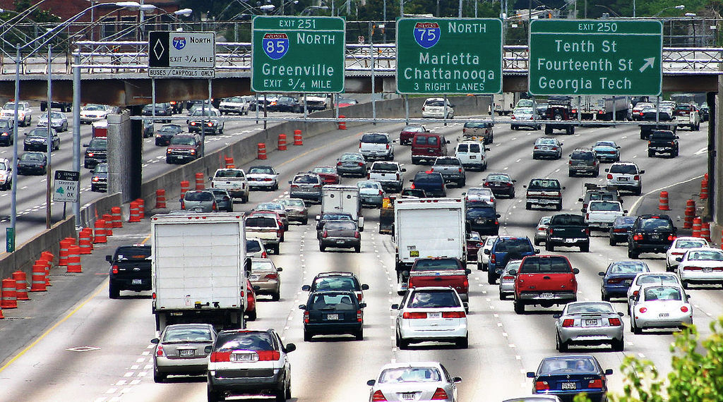 Atlanta area freeway traffic. Source: Flickr. Creative Commons license.