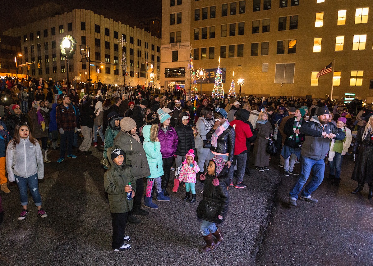 Akronites celebrate New Year's Eve at Lock 3.