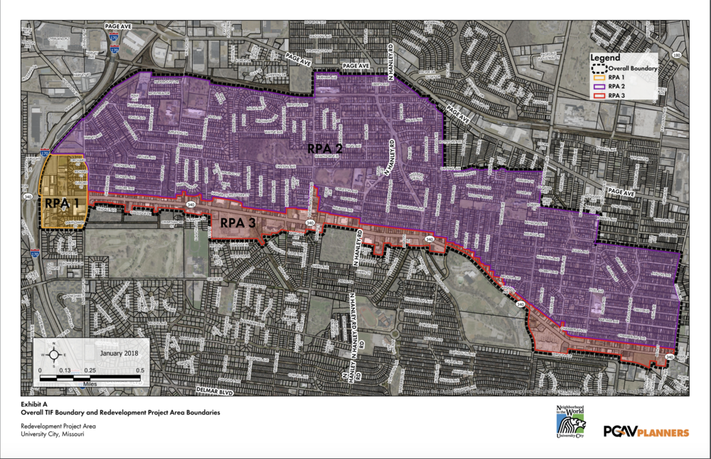 Map of the intended redevelopment area