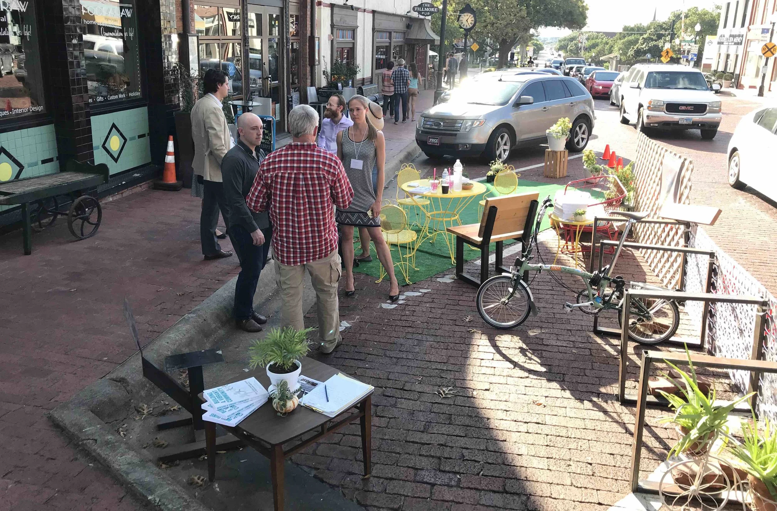 This pop-up parklet took our message to the streets! Photo courtesy of John Simmerman