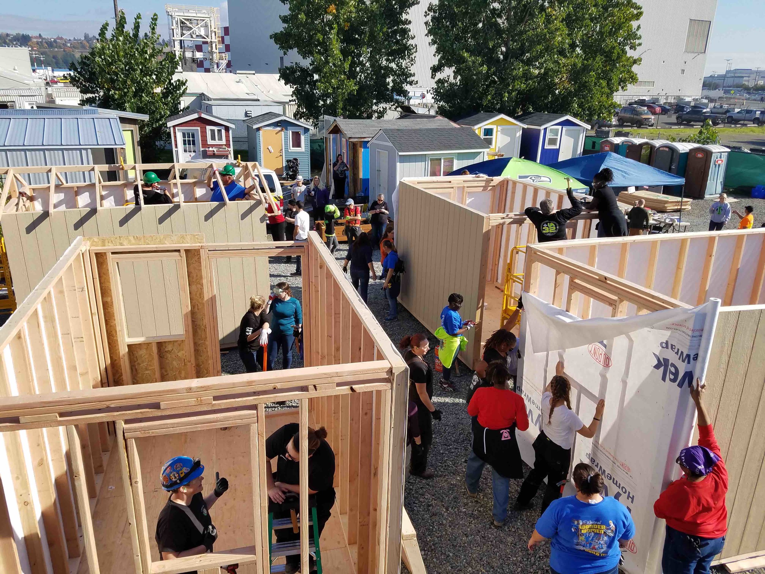 Houses under construction at Whittier Heights Village (Photo courtesy of Alice Lockridge)