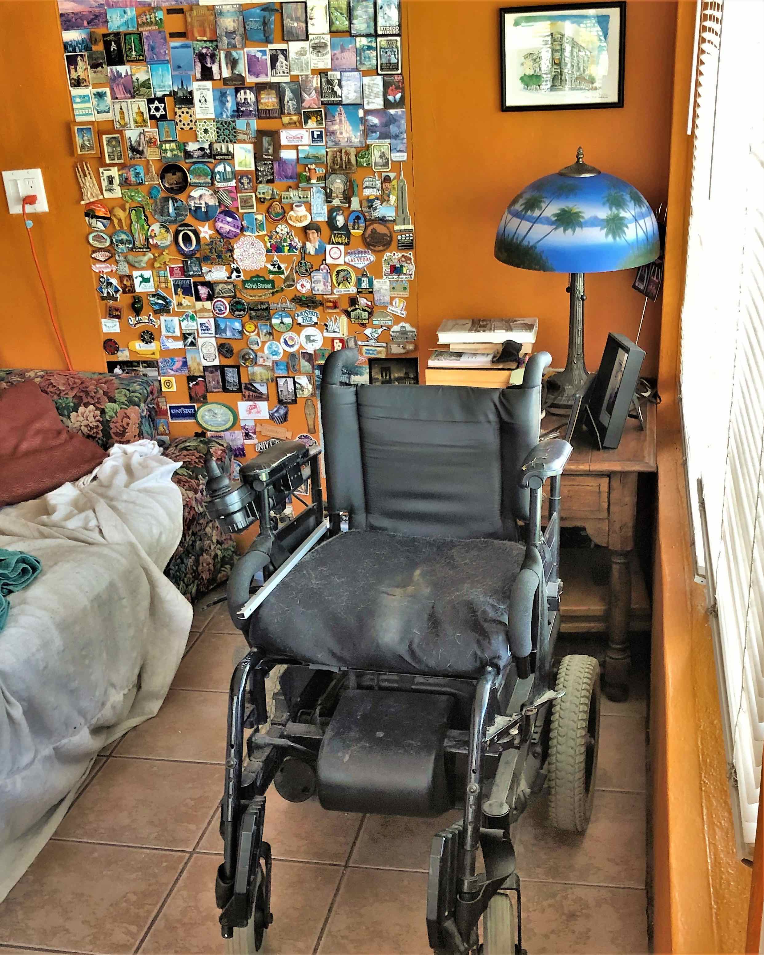  Reacher in wheelchair makes it easy to plug in for charge. Tropical colors brighten a room in our 100 year old house. 