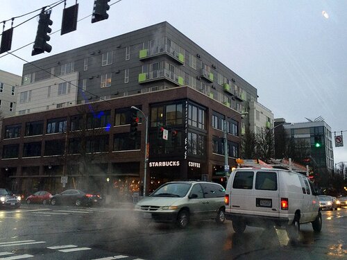 Recent “urban village” development in West Seattle (Photo by Joe Wolf via Flickr )