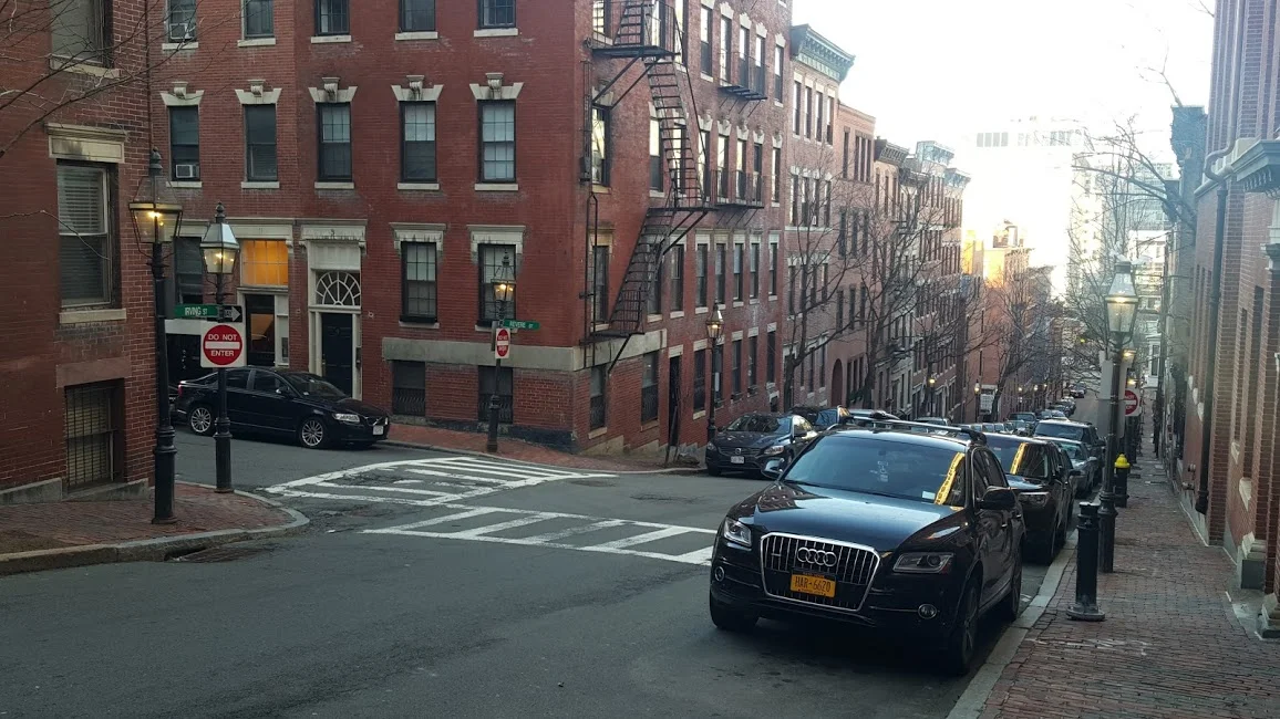 Tiny little sidewalk in Boston.