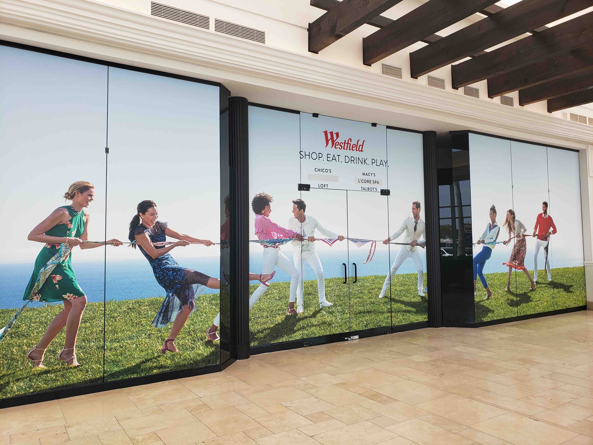  Westfield has deployed its usual trick of opaque panels to distract from some, but not all, of the vacant spaces. 