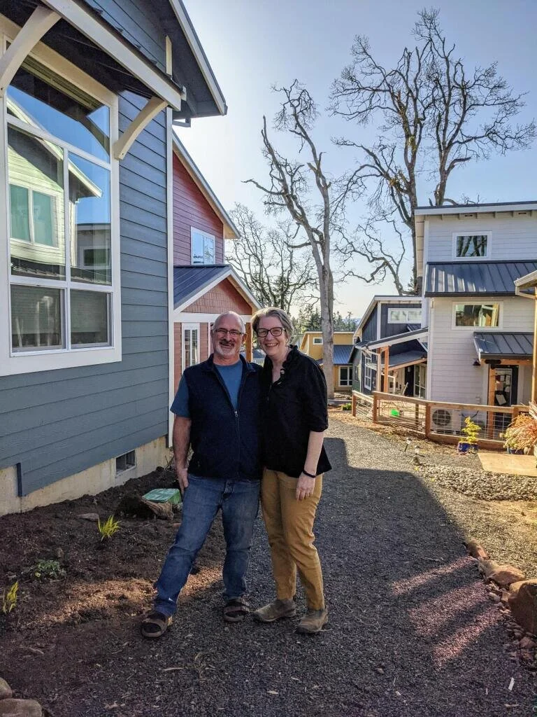 Lisa Leslie with her husband, in their cohousing community