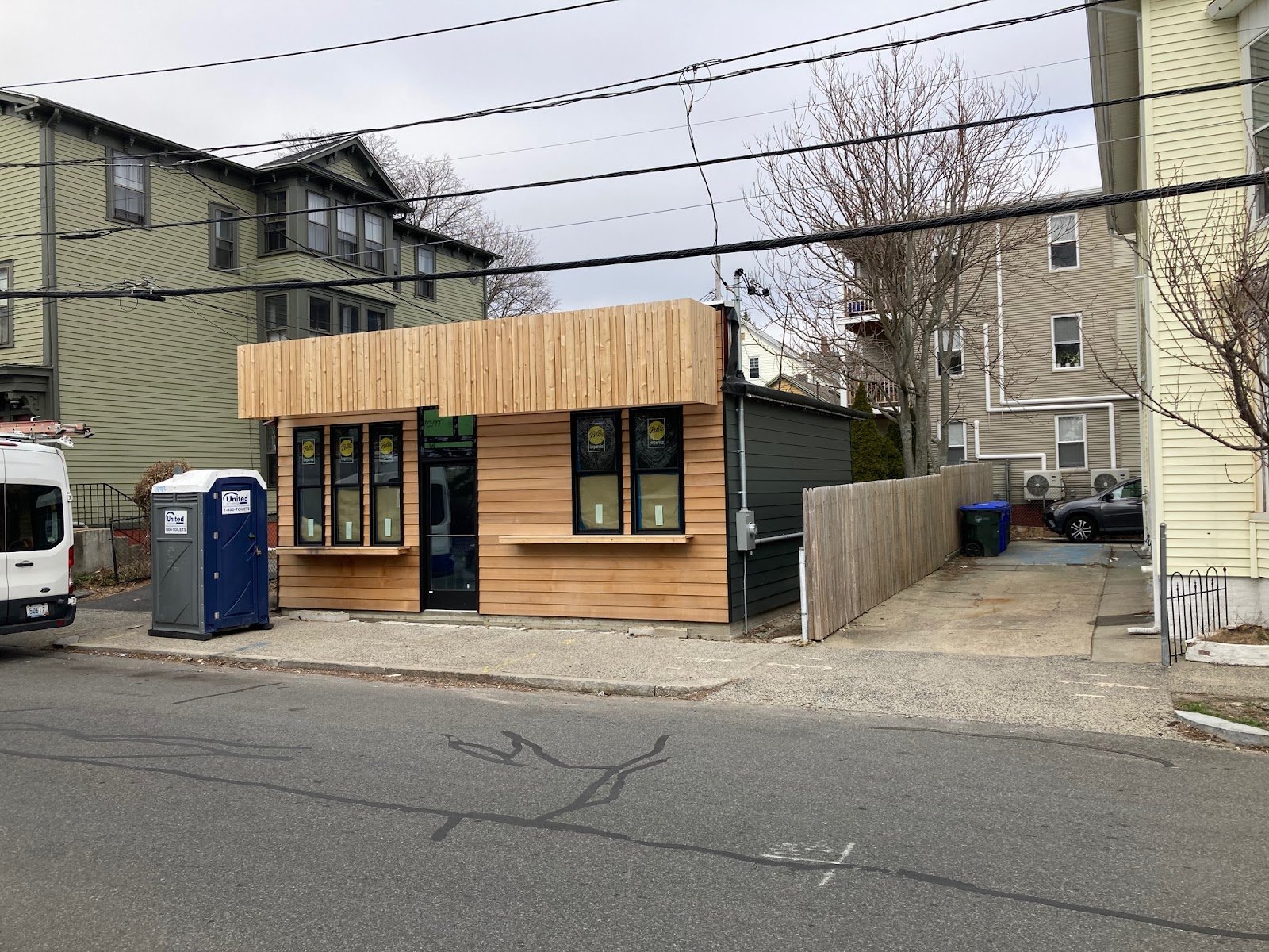  An old mobster hangout/garage being renovated into a neighborhood sandwich shop. 