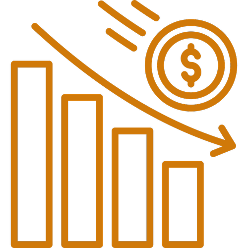 Losing money icon