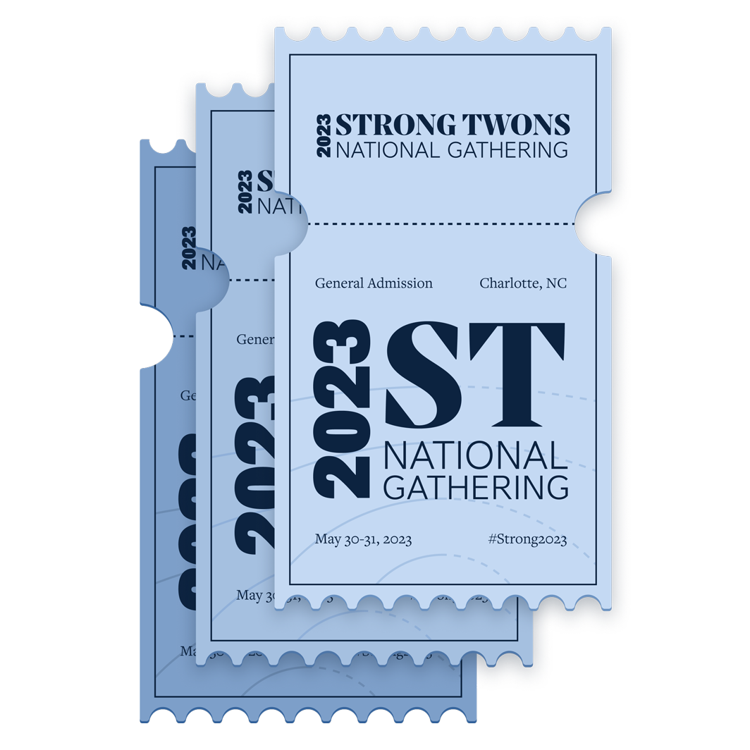 Illustration of three National Gathering tickets