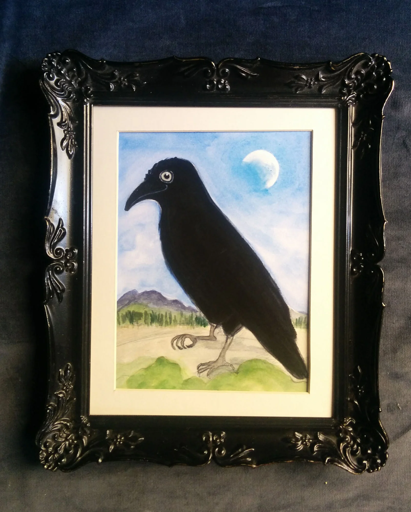 Raven and the Moon FRAMED.jpg