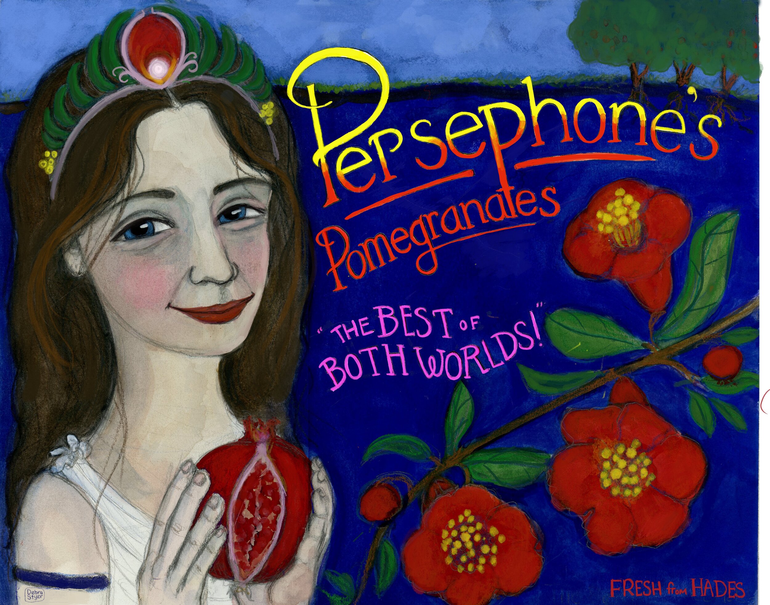 Persephone's Pomegrante Fruit Label