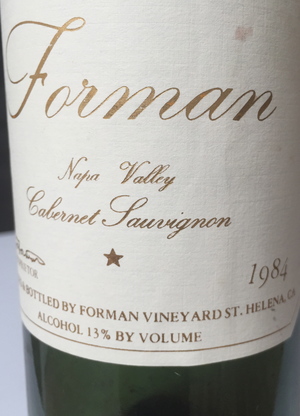 Forman, Napa Valley Cabernet Sauvignon, 1984, $70