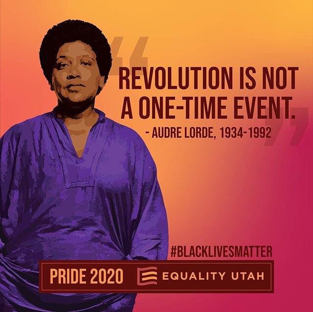 What honors the legacy of Stonewall and #pridemonth🌈 more than LGBTQ support for #BlackLivesMatters? Our LGBTQ ancestors understood this. Audre Lorde taught us &ldquo;Revolution is not a one time event. It is becoming always more vigilant for the sm