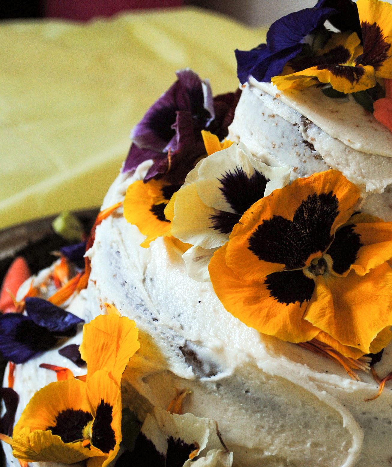 Edible Flower Applesauce Cake