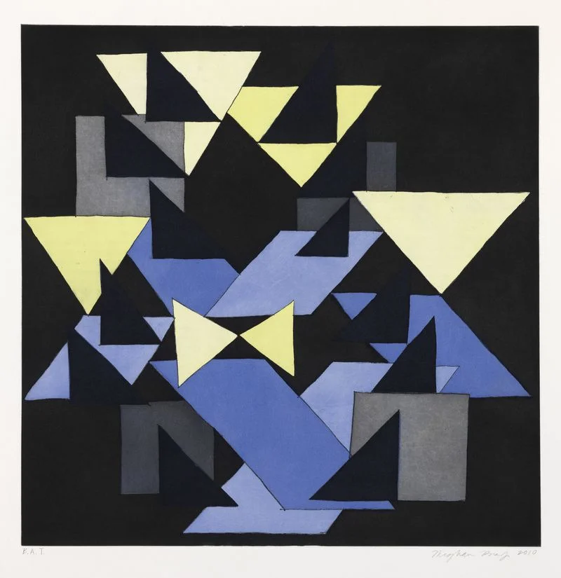Blue Tumbler, Meghan Brady 2010. Soft ground etching, Sugar Lift, and Aquatint. 22 1⁄2" x 23 1/8", Edition of 20 .