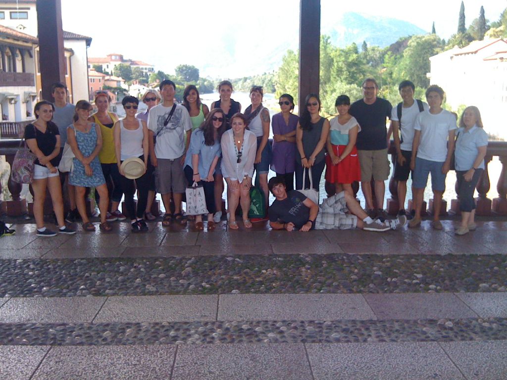Pratt in Venice 2012 on Palladio's Bridge, Bassano del Grappa (photo: Joseph Kopta).