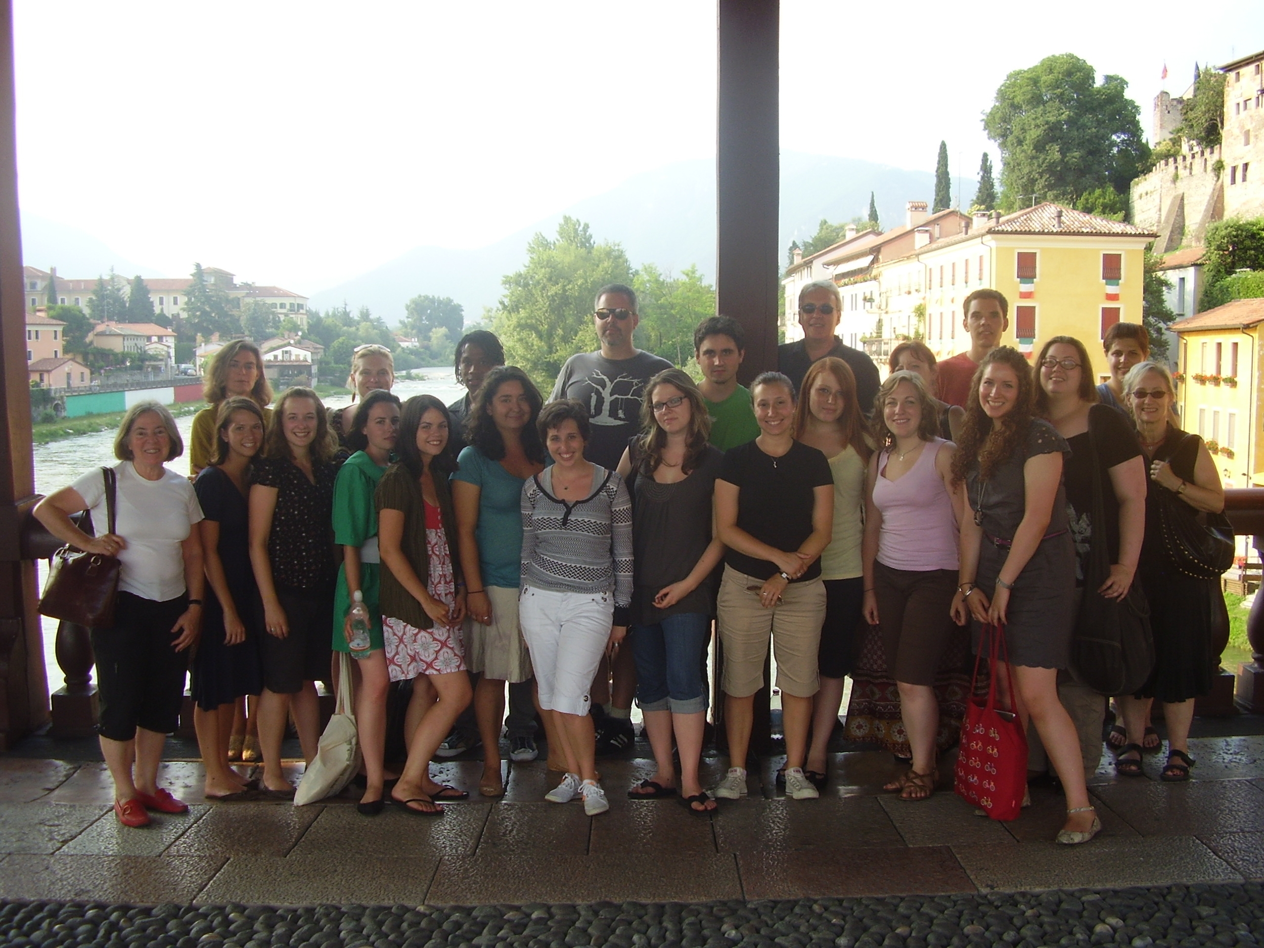 Pratt in Venice 2008 on the Palladio Bridge, Bassano del Grappa (Photo: Fabiana Chiossi).