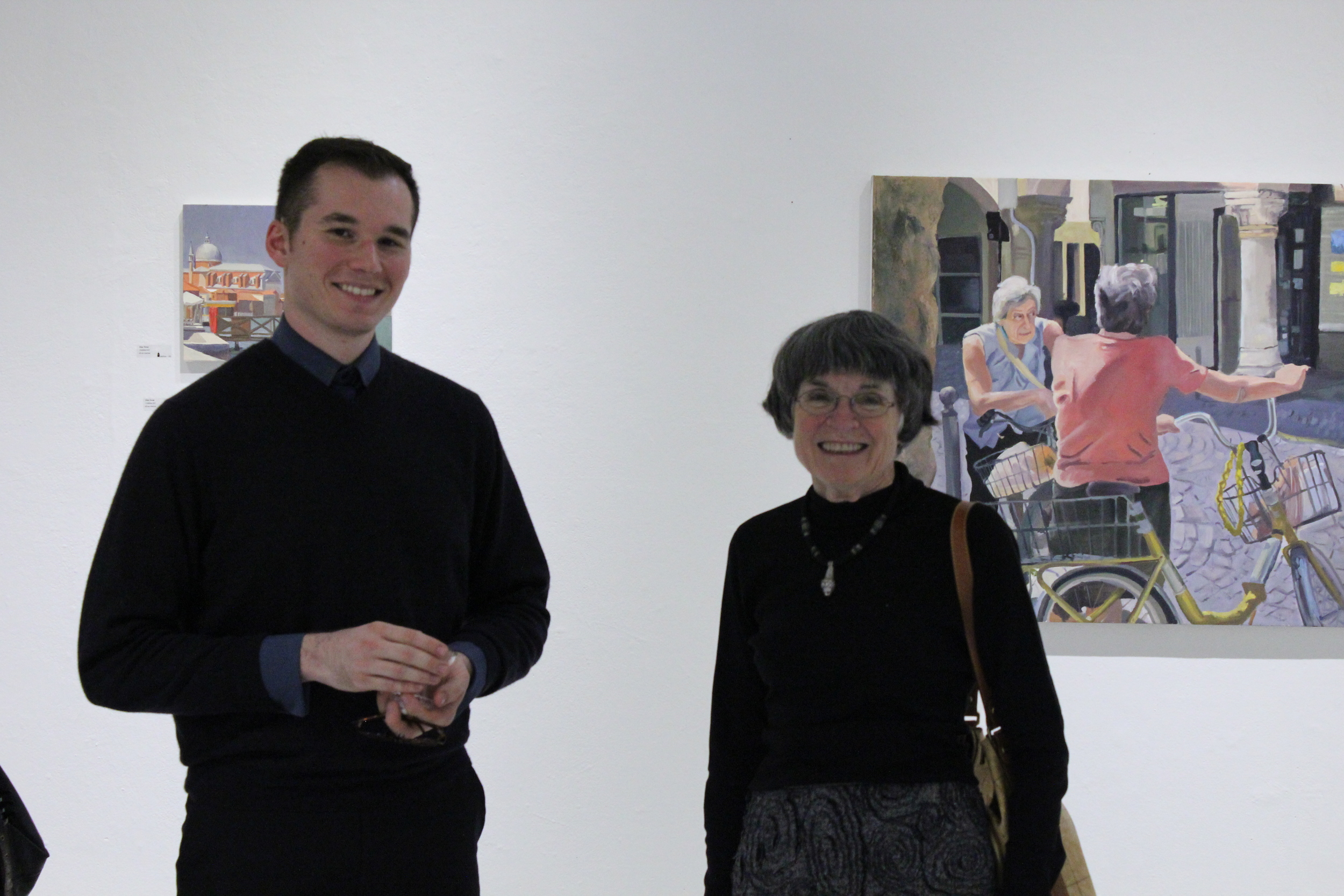 Art history faculty/staff Joseph Kopta and Dorothy Shepard at the 2012 Exhibition opening.