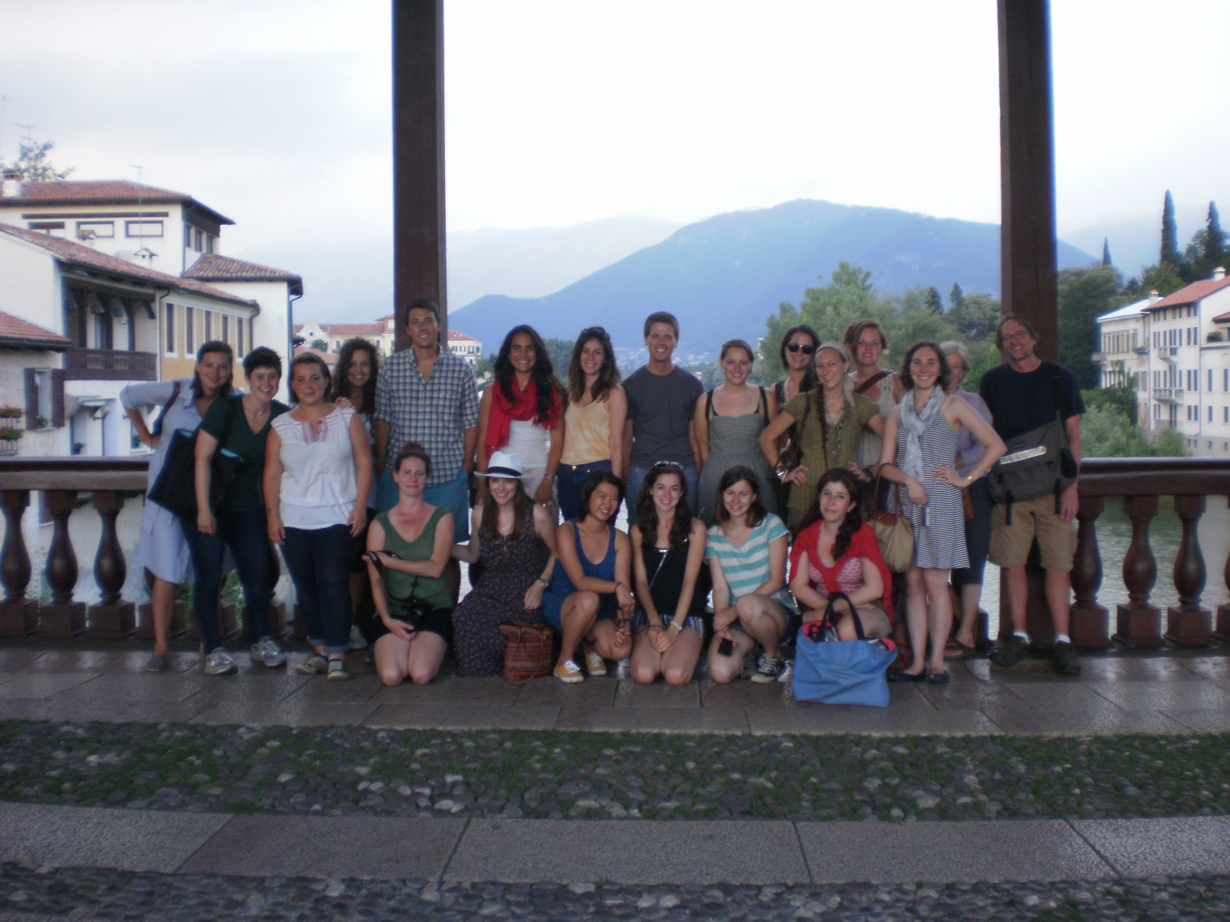 Pratt in Venice 2011 on Palladio's bridge, Bassano del Grappa.