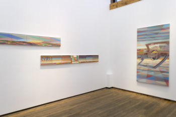 Installation view of “Greg Drasler: Road Trip,” 2016, at Betty Cuningham Gallery, New York. Courtesy of the artist and Betty Cuningham Gallery.