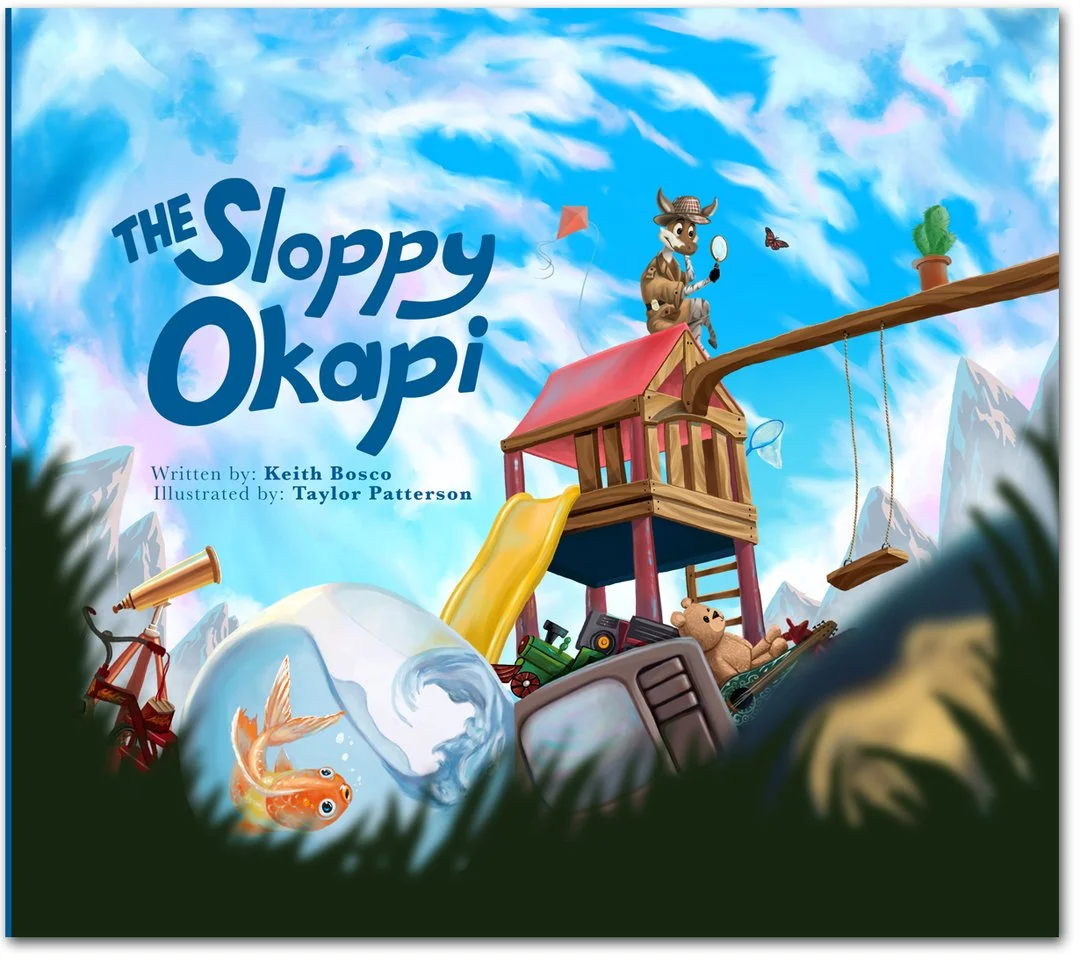 The Sloppy Okapi by Keith Bosco, with illustrations by Pratt in Venice alumnus Taylor Patterson. Courtesy Yellow Light Publishing