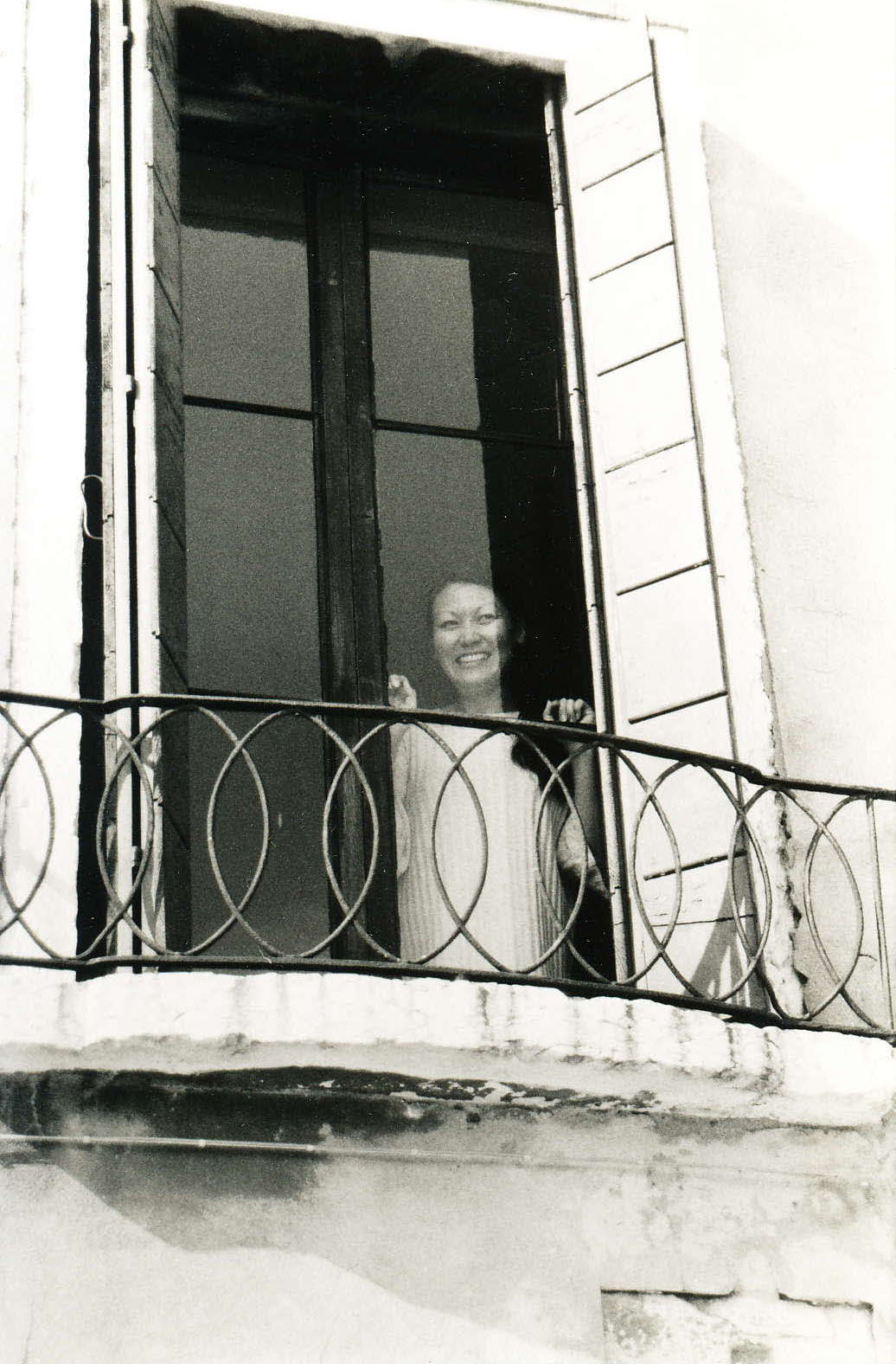 Graduate Student Adele Rossetti at Calcina window
