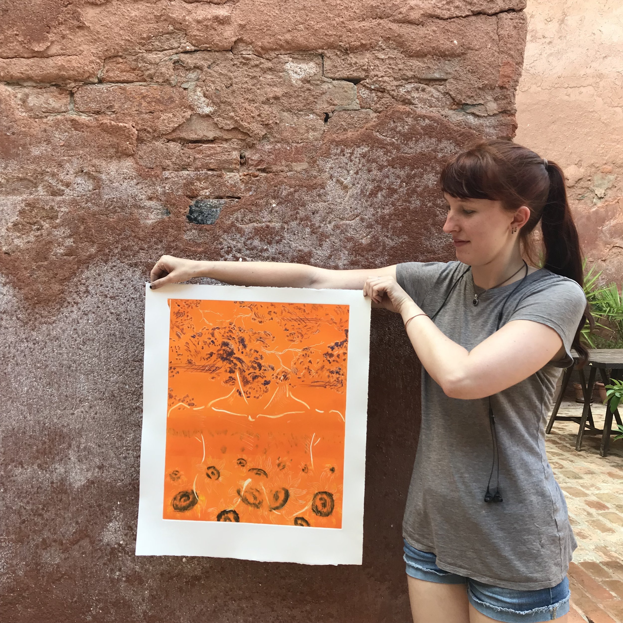 Thea Zwier, an Undergraduate Student of Sculpture shows her work at the Printmaking Studio