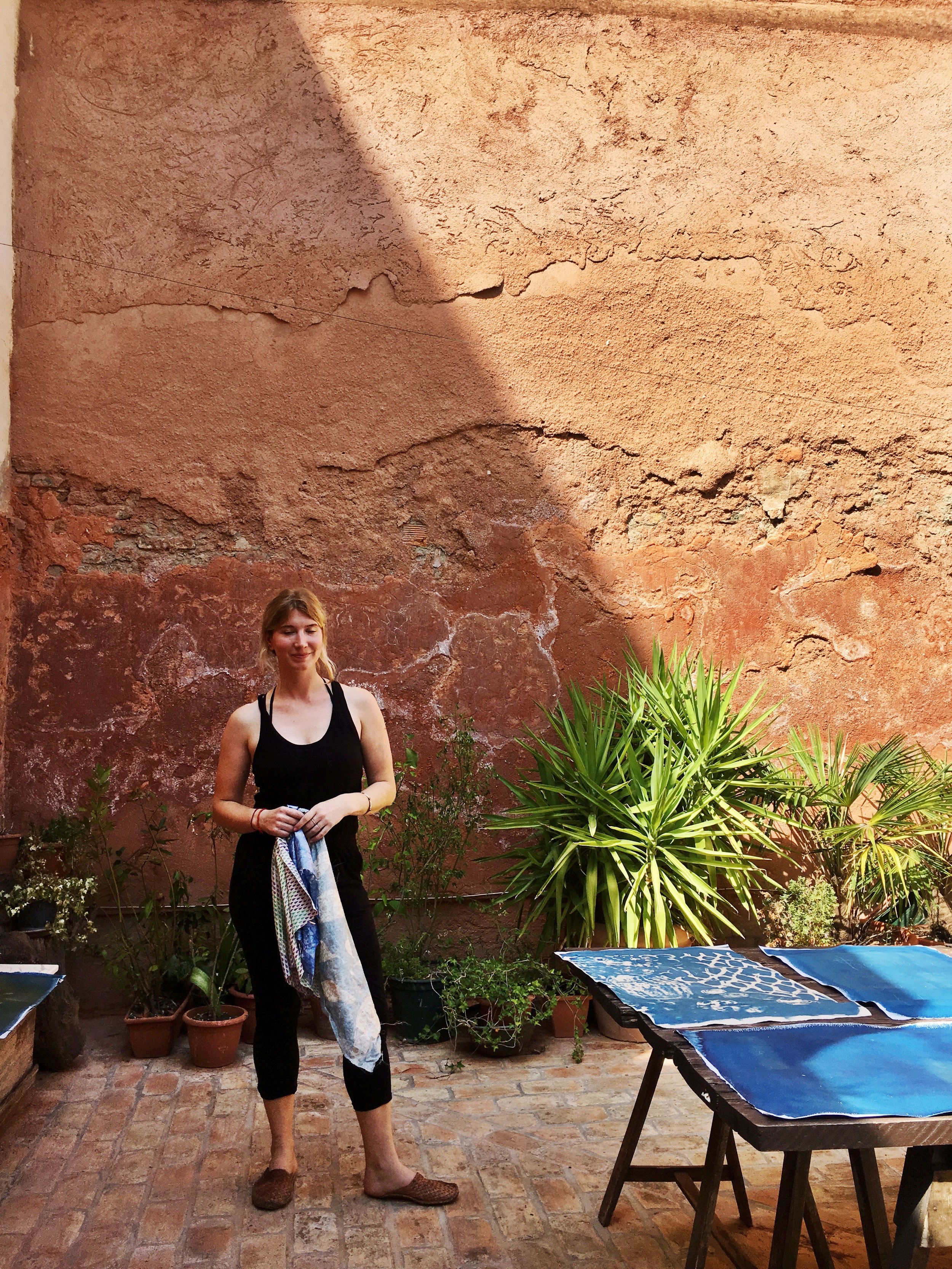 Aubrey Roemer, Graduate Student of Painting, at the Printmaking Studio. 