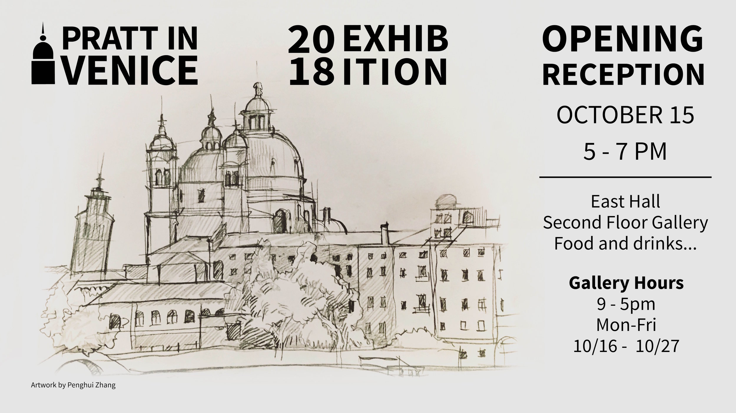 Our annual exhibition's poster featured a sketch of the Church of Salute by Penghui Zhang!