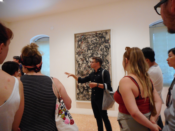Andrew Kurczak (former Venice assistant and Guggenheim intern) guiding us at the Peggy Guggenheim Museum.
