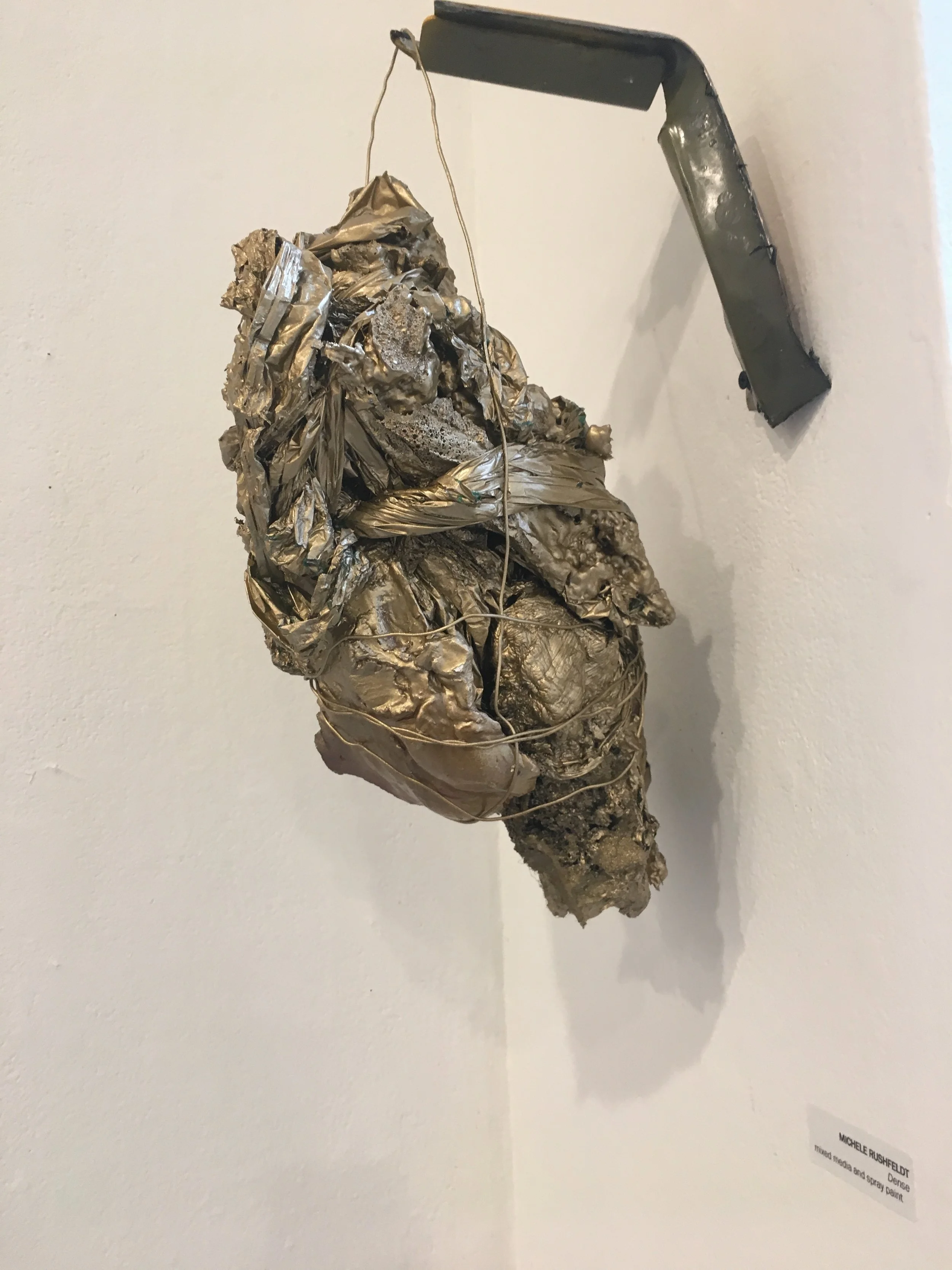 Michele Rushfeldt, "Dense" (mixed media and spray paint)