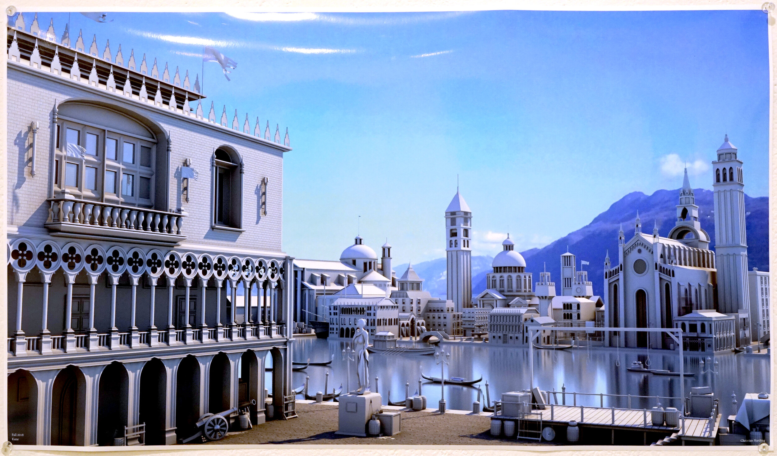  Christian Harding (PiV ‘18),  Venice Reimagined , 2019. Digital 3D model rendering, 20 x 30 in. 