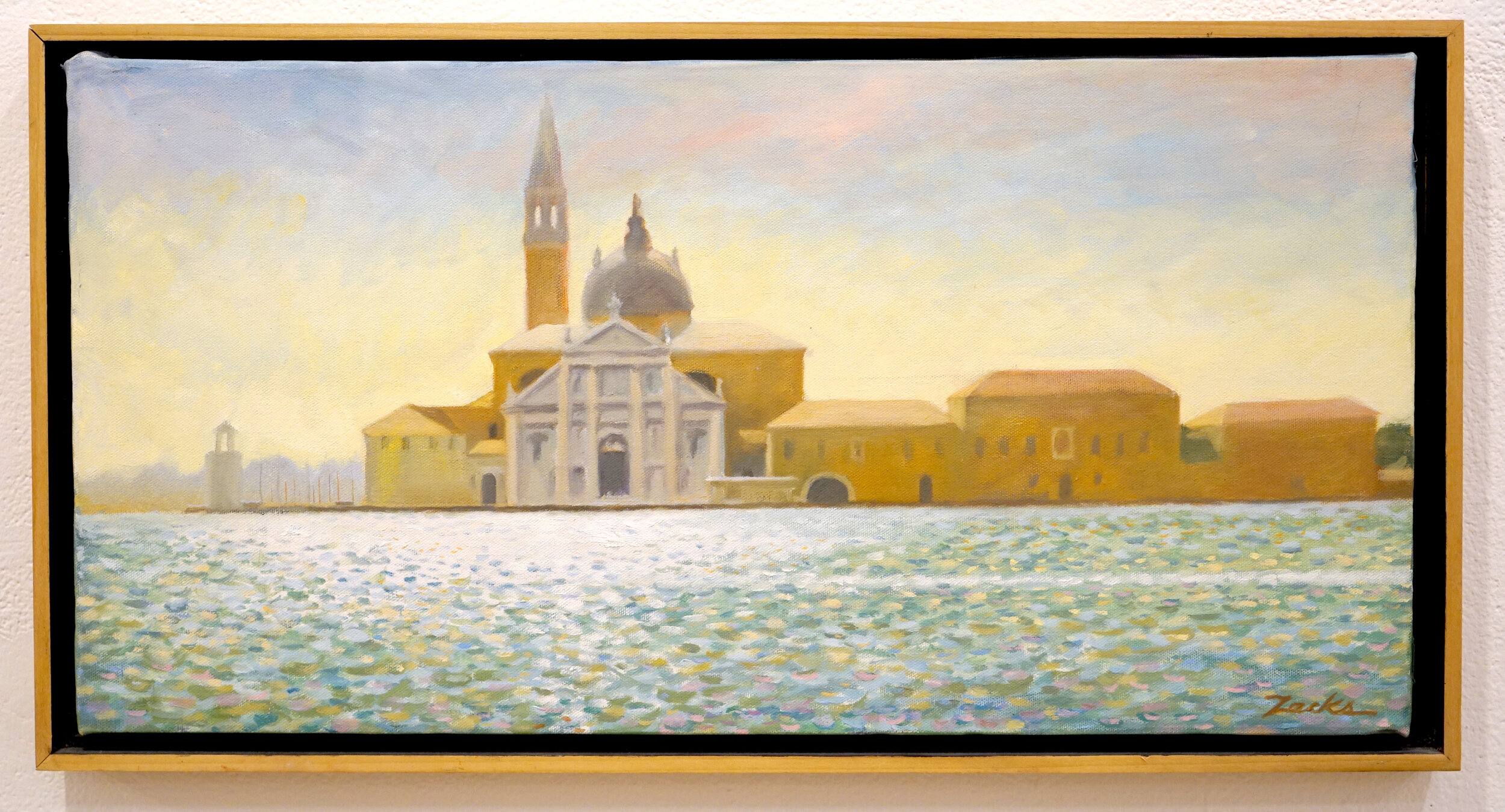  Lew Zacks (PiV ‘94 &amp; ‘98),  View of San Giorgio , 1998. Oil on canvas, 12 x 24 in. 