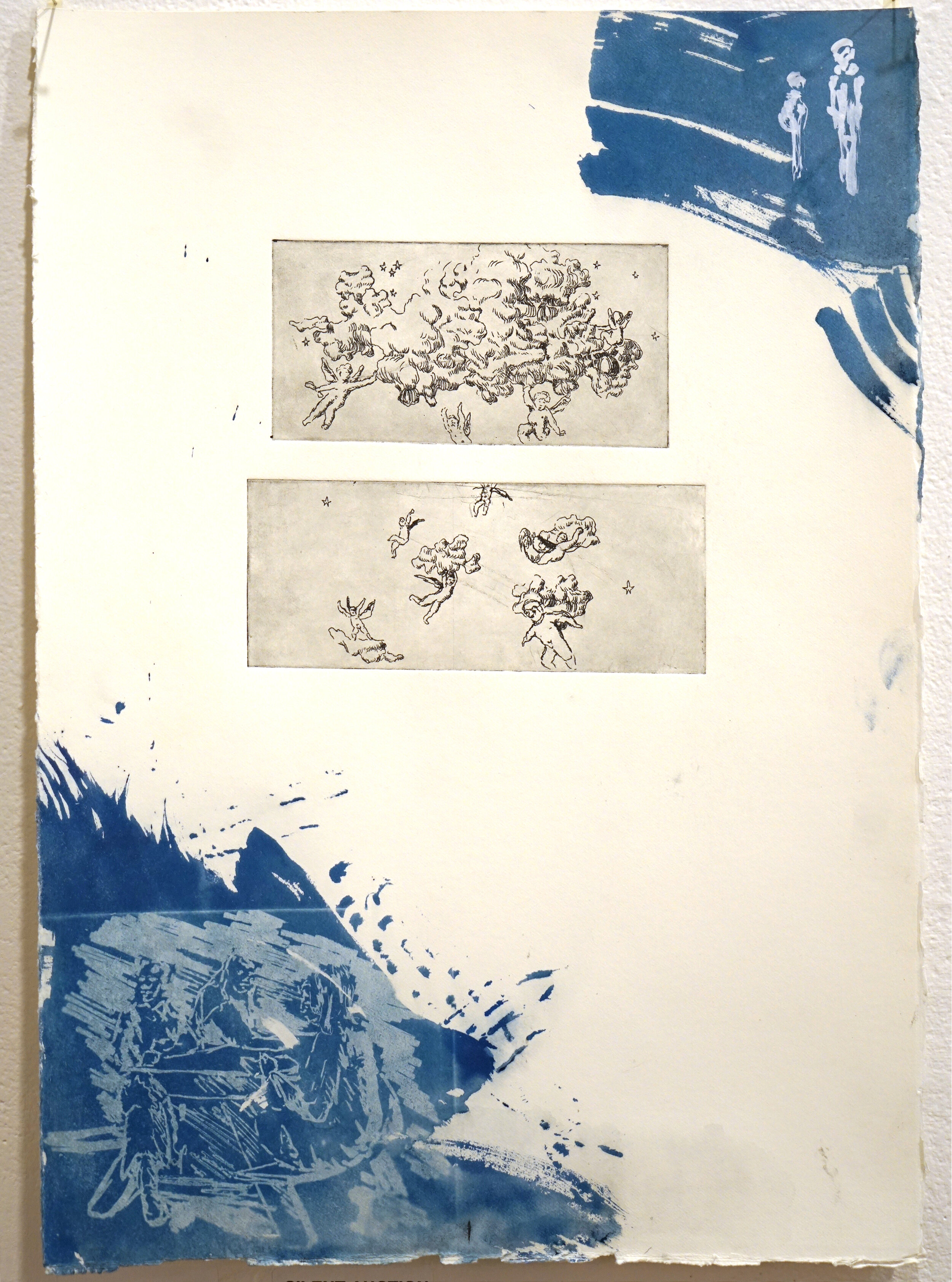  Mitchell Lemke (PiV ‘19),  Untitled , 2019. Cyanotype and etching on Modigliani Neve paper, 20 x 14 in. 