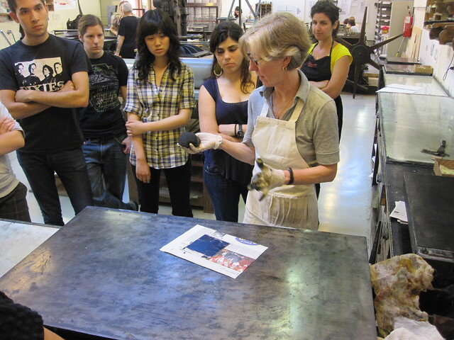  “Learning all about print making” (photo: Jennella Young) 