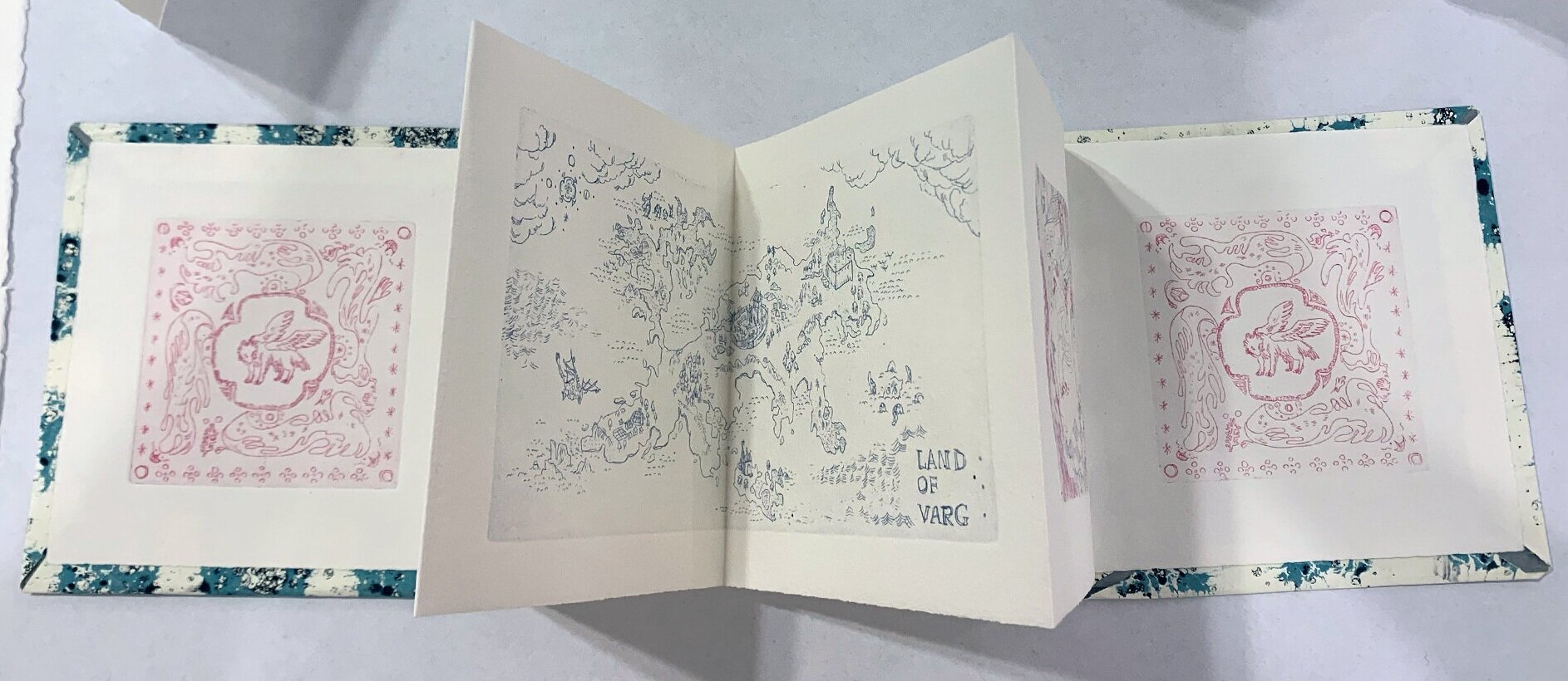  Richan Li (PiV ‘19),  Outside of the Lagoon , 2019. Hard ground intaglio artist’s book 