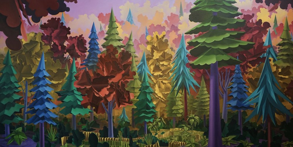  Luke Watson,  Neck of the Woods (clearing) , oil on canvas, 60 x 120 in. 