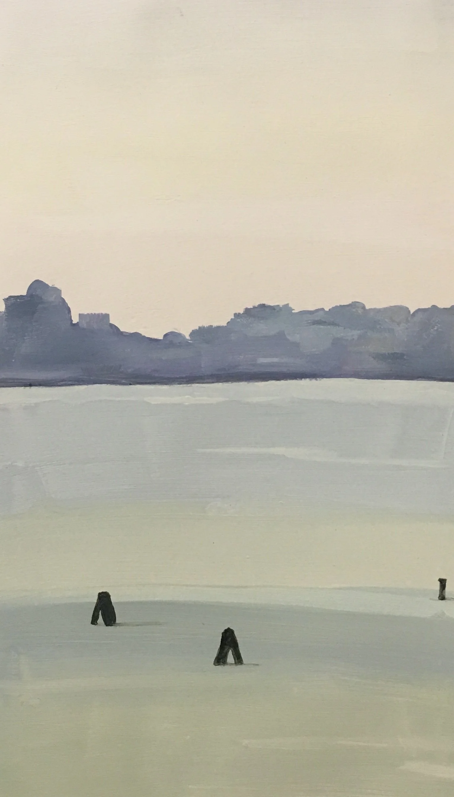 Xingze Li, "Detail of the Land Far Away on the Cloudy Noon" (oil on paper)