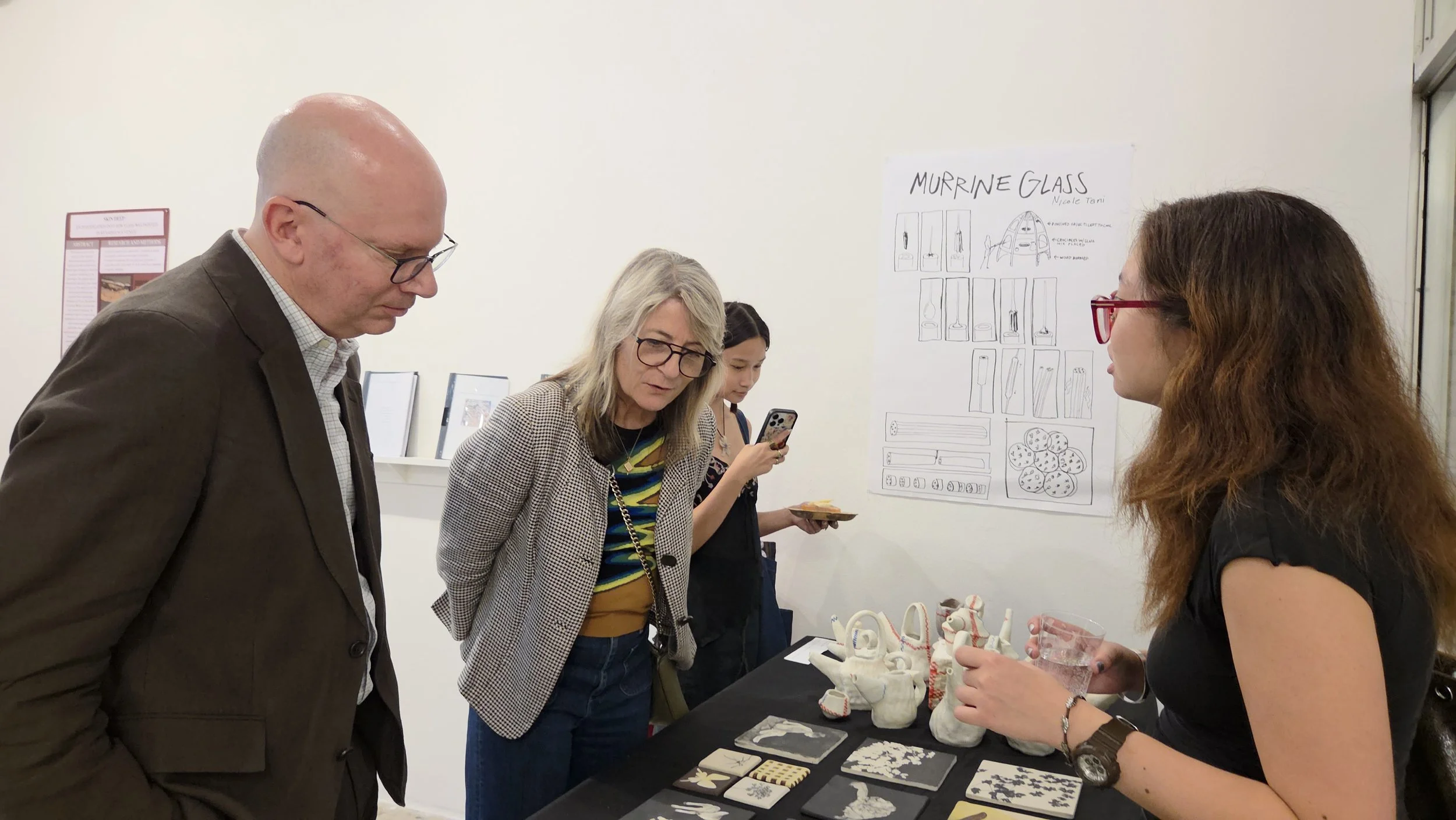 Dean of Liberal Arts and Sciences Peter West, Chair of Fine Arts Jane South, and Pratt in Venice 2025 student Nicole Tani