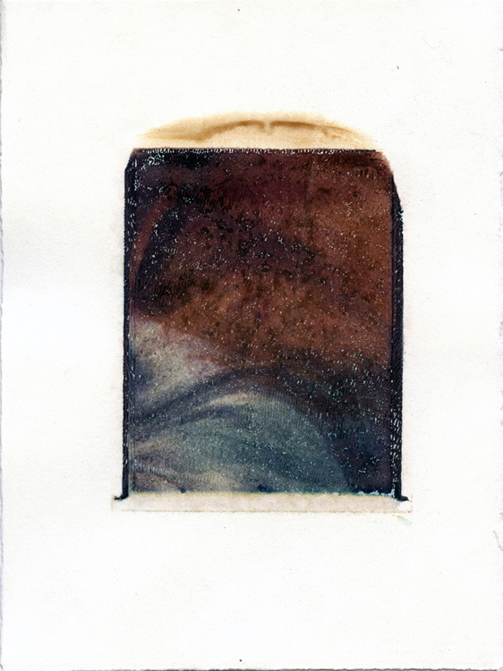   Insubstantial Pageant , Detail 5 of 5, Polaroid Transfer on Hot Press Watercolor Paper, 7.5" x 5.5" 
