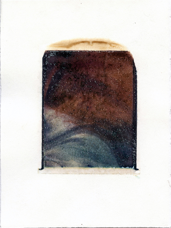 Insubstantial Pageant , Detail 5 of 5, Polaroid Transfer on Hot Press Watercolor Paper, 7.5" x 5.5", 2014