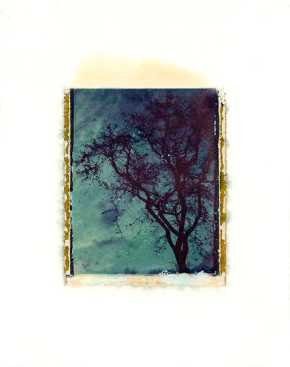 1470 Summit Run Circle , Polaroid Transfer on hot press watercolor paper, 6" x 7.5", 2011