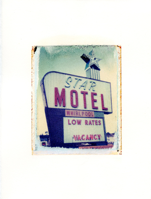   Star Motel, Wisconsin Dells, Wisconsin ,&nbsp;Polaroid Transfer on hot press watercolor paper,&nbsp;6" x 7.5", 2012 