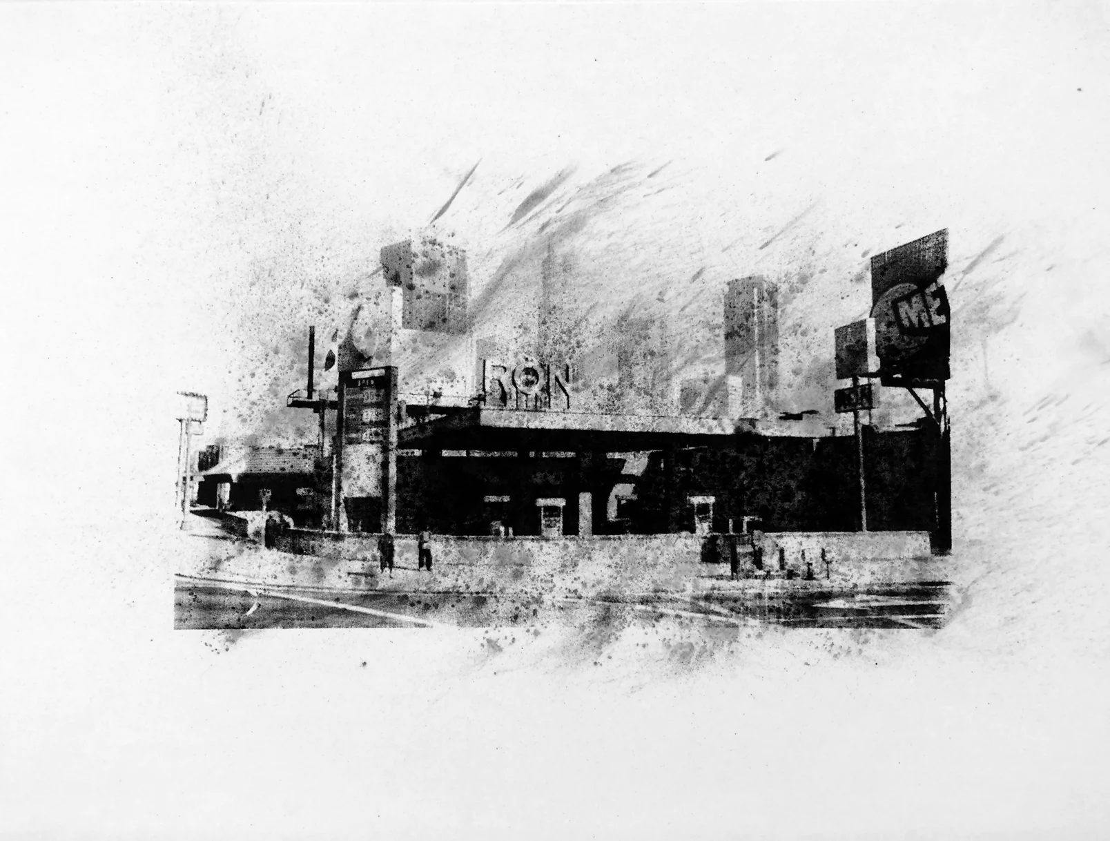 Ron, Macdonald Street, Davis , Charcoal Screen Print, 18"x24", 2016