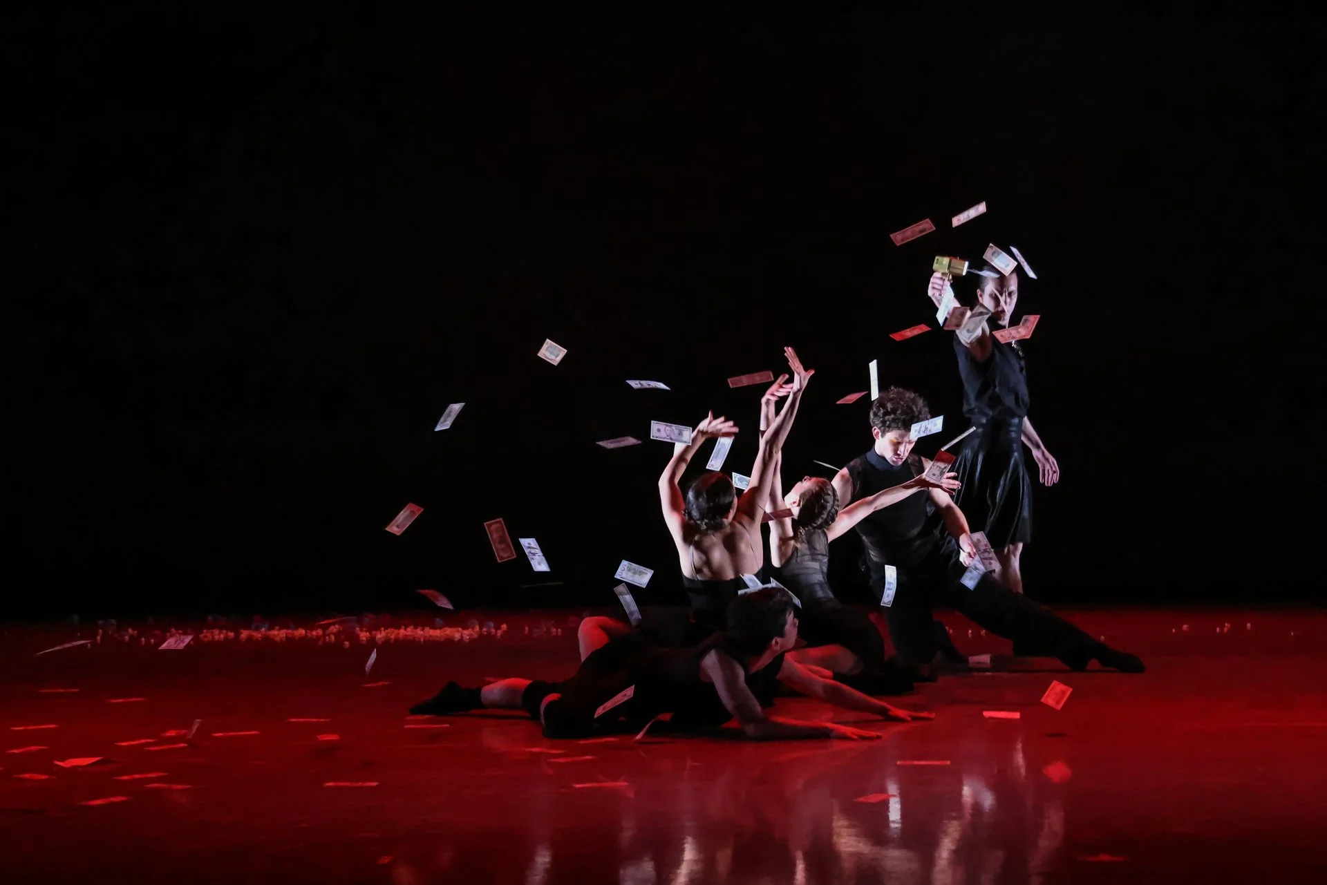 Perry Tannenbaum reviewed Sarah’s work   nebulous reverence     for CNVC.org:   “…her new work, which has comical and satirical overtones despite the black unisex costuming and Ingel’s explicit intent to project chaos. The three dancers deployed t