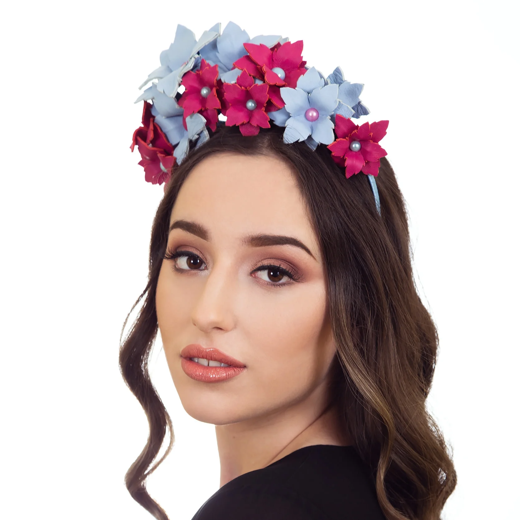 Pink & Blue Fascinator Crown