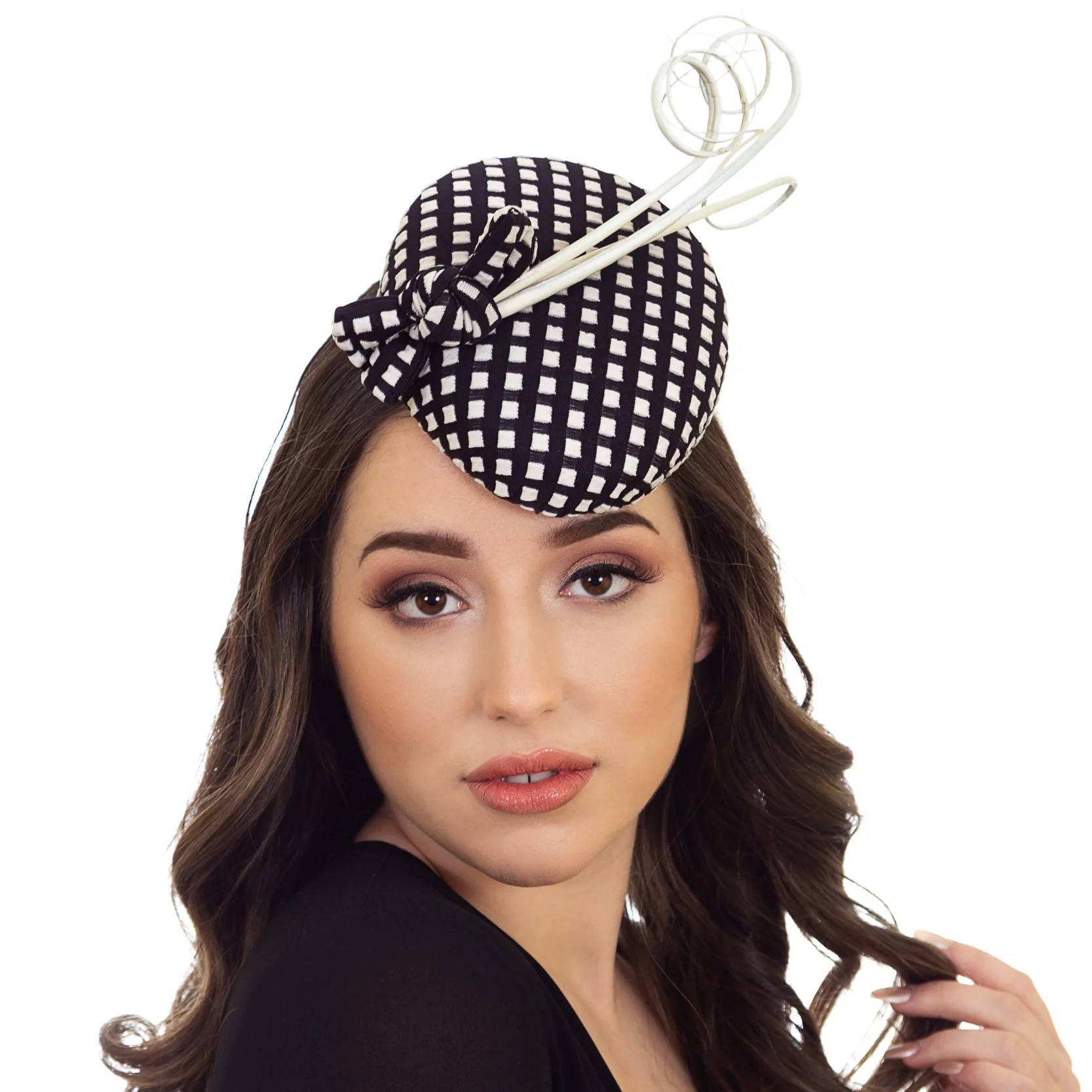 Black and White Fascinator